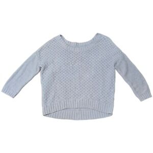 American Eagle Blue Open Weave Cotton Knit Sweater Size L Bohemian